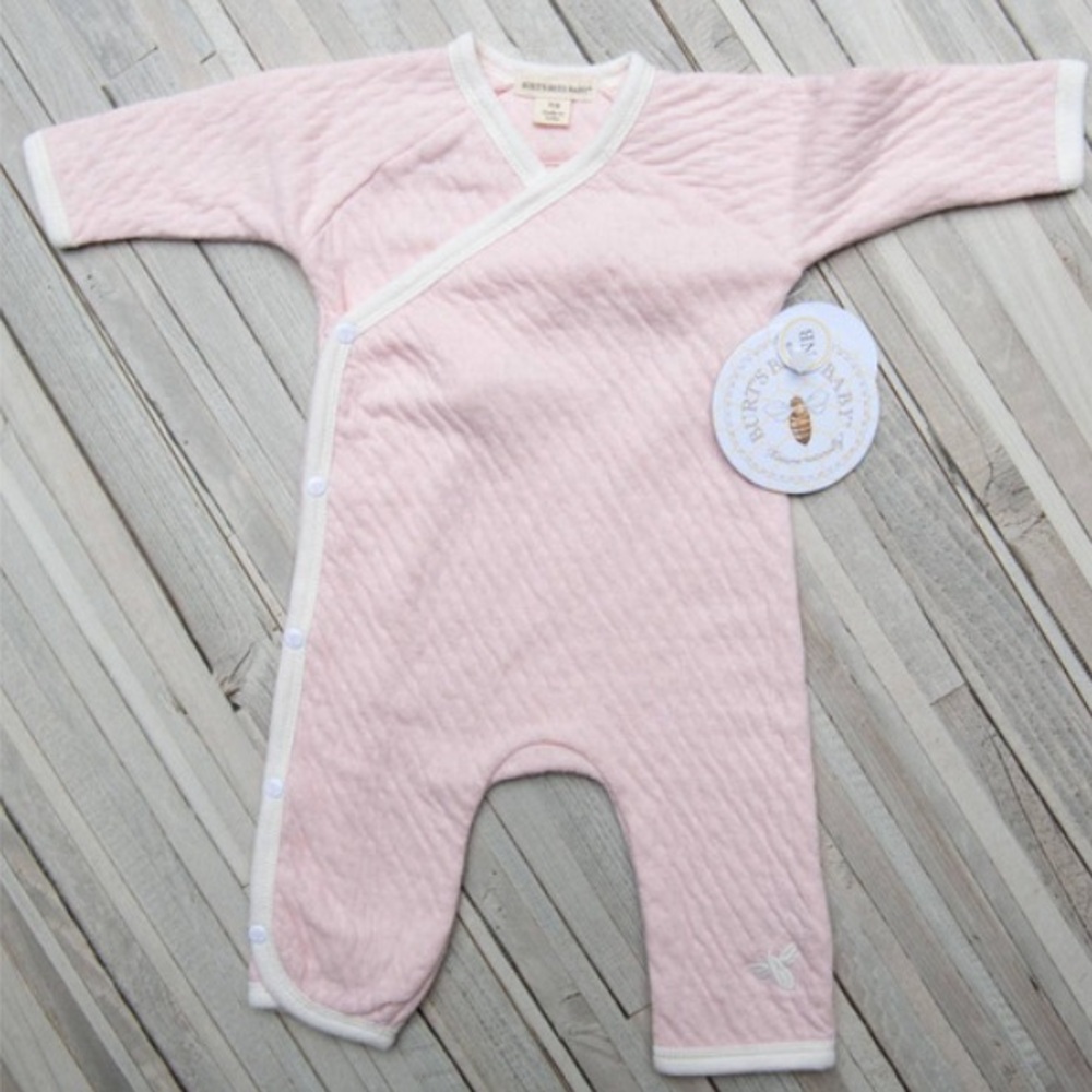 Burt’s Bees quilted pink onesie